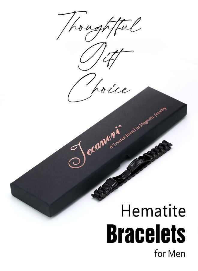 أساور جيكانوري المغناطيسية فائقة القوة للرجال - سوار هيماتيت رجالي، هدية مجوهرات مع أداة قياس لضمان المقاس المثالي - Image 5